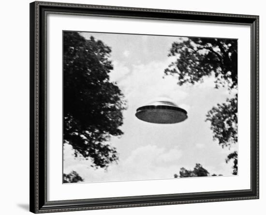 UFO Flying Low over Trees-null-Framed Photographic Print