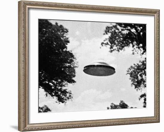 UFO Flying Low over Trees-null-Framed Photographic Print