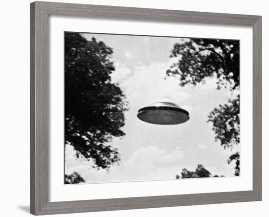 UFO Flying Low over Trees-null-Framed Photographic Print