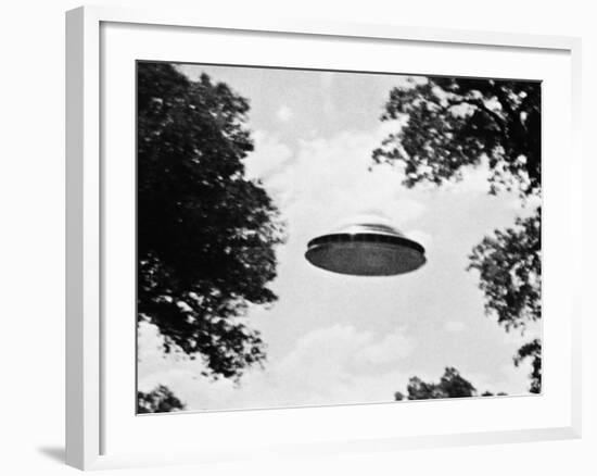 UFO Flying Low over Trees-null-Framed Photographic Print