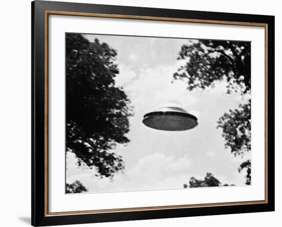 UFO Flying Low over Trees-null-Framed Photographic Print