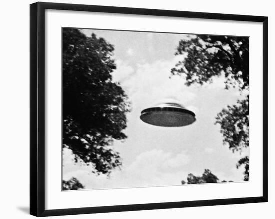 UFO Flying Low over Trees-null-Framed Photographic Print