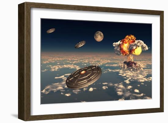 Ufo Sightings Increased Since the Exploding of the First Atomic Bomb-null-Framed Art Print