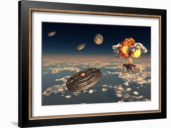 Ufo Sightings Increased Since the Exploding of the First Atomic Bomb-null-Framed Art Print