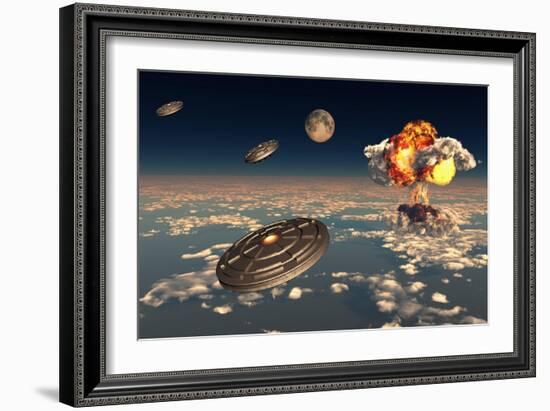 Ufo Sightings Increased Since the Exploding of the First Atomic Bomb-null-Framed Art Print