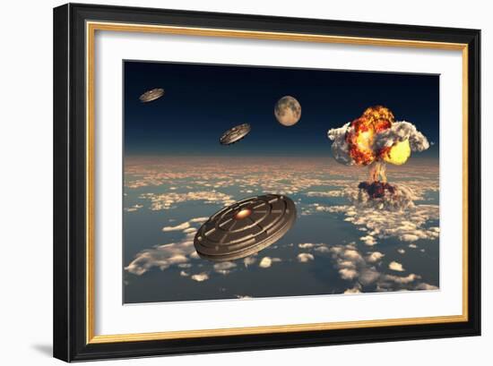 Ufo Sightings Increased Since the Exploding of the First Atomic Bomb-null-Framed Art Print