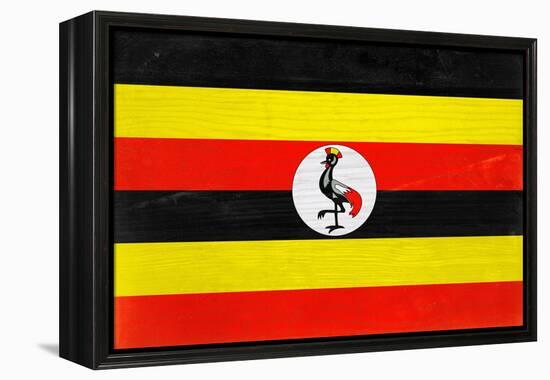 Uganda Flag Design with Wood Patterning - Flags of the World Series-Philippe Hugonnard-Framed Stretched Canvas