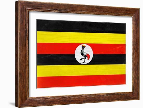 Uganda Flag Design with Wood Patterning - Flags of the World Series-Philippe Hugonnard-Framed Art Print