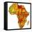 Uganda on Actual Map of Africa-michal812-Framed Stretched Canvas