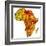 Uganda on Actual Map of Africa-michal812-Framed Art Print