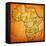 Uganda on Actual Map of Africa-michal812-Framed Stretched Canvas