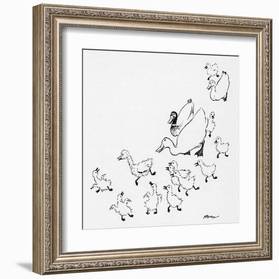 Ugly Duckling 1-Arthur Rackham-Framed Art Print