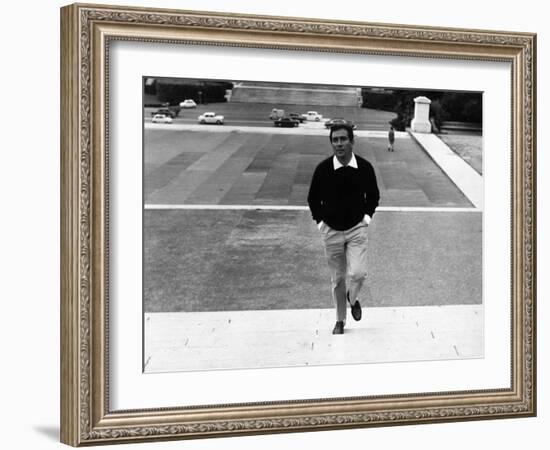 Ugo Tognazzi Going Up the Stairs of a Square-Marisa Rastellini-Framed Photographic Print