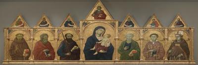 Virgin and Child Enthroned with Saints Peter, Paul, John the Baptist, Dominic and a Donor, 1325-35-Ugolino Di Nerio-Framed Giclee Print