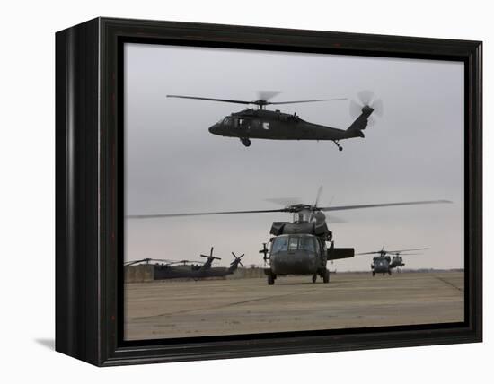 UH-60 Black Hawks Taxis Out for a Mission over Northern Iraq-null-Framed Premier Image Canvas