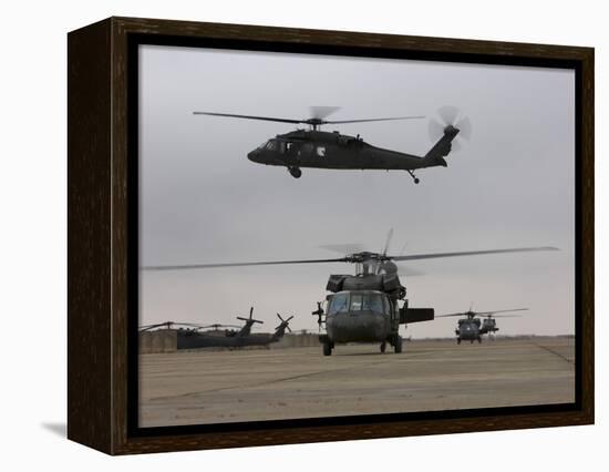 UH-60 Black Hawks Taxis Out for a Mission over Northern Iraq-null-Framed Premier Image Canvas