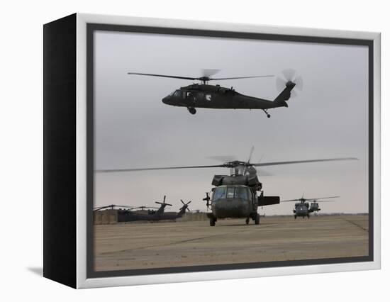 UH-60 Black Hawks Taxis Out for a Mission over Northern Iraq-null-Framed Premier Image Canvas
