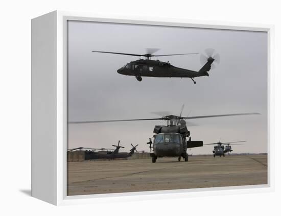 UH-60 Black Hawks Taxis Out for a Mission over Northern Iraq-null-Framed Premier Image Canvas