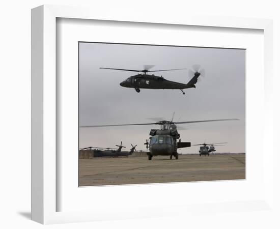 UH-60 Black Hawks Taxis Out for a Mission over Northern Iraq-null-Framed Photographic Print