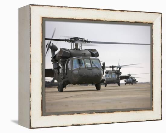 UH-60 Black Hawks Taxis Out for a Mission over Northern Iraq-null-Framed Premier Image Canvas