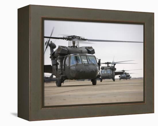 UH-60 Black Hawks Taxis Out for a Mission over Northern Iraq-null-Framed Premier Image Canvas