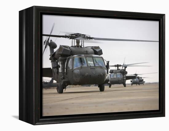 UH-60 Black Hawks Taxis Out for a Mission over Northern Iraq-null-Framed Premier Image Canvas