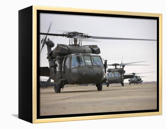 UH-60 Black Hawks Taxis Out for a Mission over Northern Iraq-null-Framed Premier Image Canvas