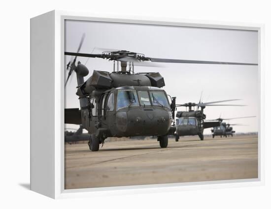 UH-60 Black Hawks Taxis Out for a Mission over Northern Iraq-null-Framed Premier Image Canvas