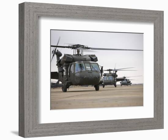 UH-60 Black Hawks Taxis Out for a Mission over Northern Iraq-null-Framed Photographic Print