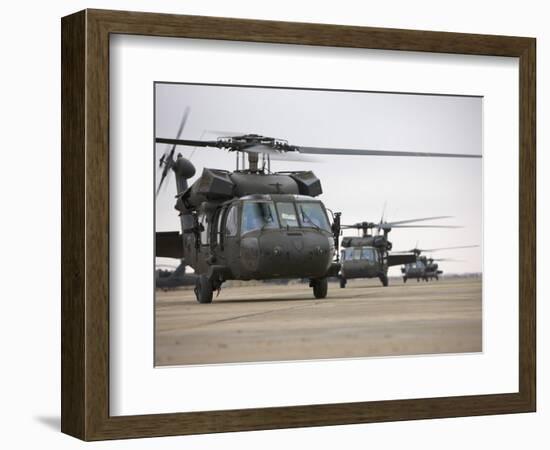 UH-60 Black Hawks Taxis Out for a Mission over Northern Iraq-null-Framed Photographic Print