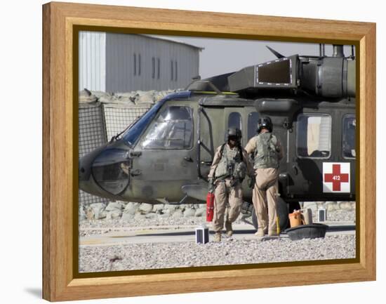 UH-60 Blackhawk Medivac Helicopter Refuels at Camp Warhorse after a Mission-Stocktrek Images-Framed Premier Image Canvas