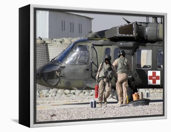 UH-60 Blackhawk Medivac Helicopter Refuels at Camp Warhorse after a Mission-Stocktrek Images-Framed Premier Image Canvas