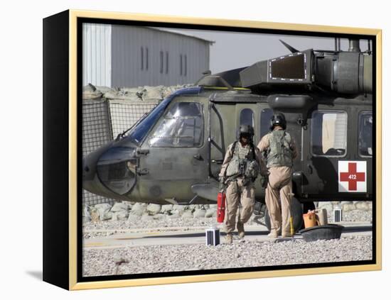 UH-60 Blackhawk Medivac Helicopter Refuels at Camp Warhorse after a Mission-Stocktrek Images-Framed Premier Image Canvas