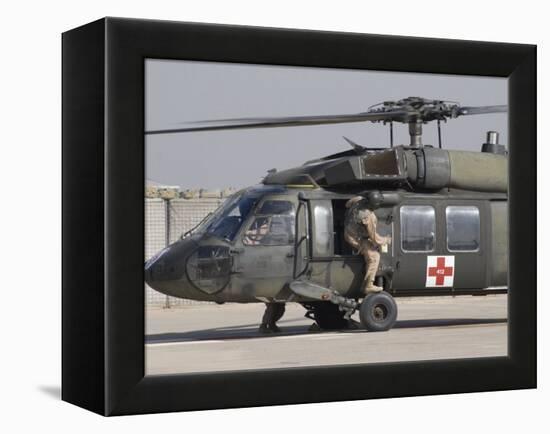 UH-60 Blackhawk Medivac Helicopter Refuels at Camp Warhorse after a Mission-Stocktrek Images-Framed Premier Image Canvas