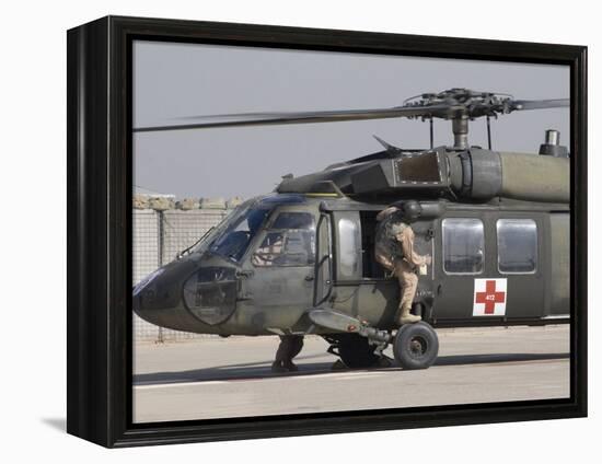 UH-60 Blackhawk Medivac Helicopter Refuels at Camp Warhorse after a Mission-Stocktrek Images-Framed Premier Image Canvas