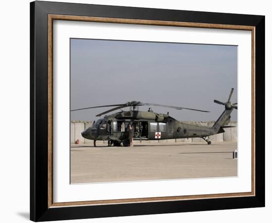 UH-60 Blackhawk Medivac Helicopter Refuels at Camp Warhorse after a Mission-Stocktrek Images-Framed Photographic Print