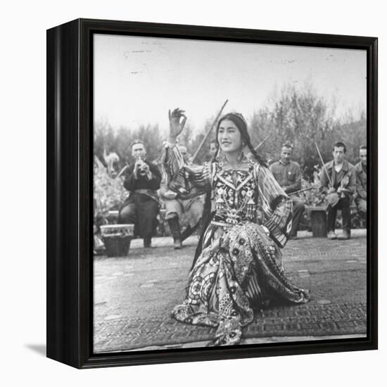 Uighur Dancer Performing to Music-null-Framed Premier Image Canvas