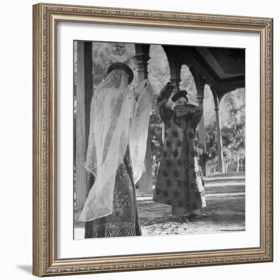 Uighur Dancers Performing Dance-William Vandivert-Framed Photographic Print