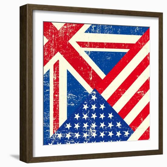 Uk And American Grunge Flag-TINTIN75-Framed Art Print