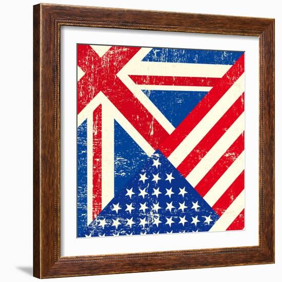 Uk And American Grunge Flag-TINTIN75-Framed Art Print