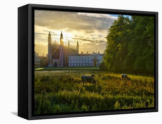 UK, England, Cambridge, the Backs and King's College Chapel-Alan Copson-Framed Premier Image Canvas