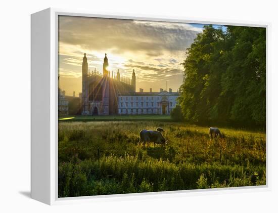 UK, England, Cambridge, the Backs and King's College Chapel-Alan Copson-Framed Premier Image Canvas