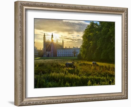 UK, England, Cambridge, the Backs and King's College Chapel-Alan Copson-Framed Photographic Print