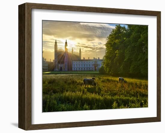 UK, England, Cambridge, the Backs and King's College Chapel-Alan Copson-Framed Photographic Print