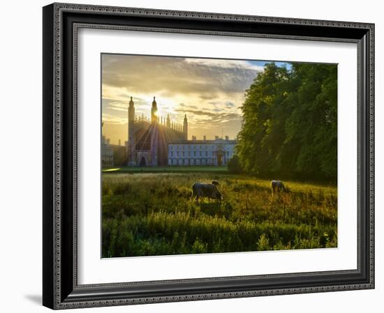 UK, England, Cambridge, the Backs and King's College Chapel-Alan Copson-Framed Photographic Print