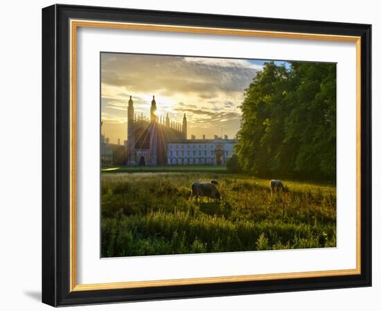 UK, England, Cambridge, the Backs and King's College Chapel-Alan Copson-Framed Photographic Print