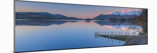 UK, England, Cumbria, Lake District, Keswick, Derwentwater, Ashness Jetty, Skiddaw Mountain in back-Alan Copson-Mounted Photographic Print