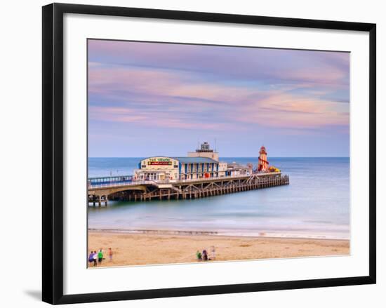 UK, England, Dorset, Bournemouth, West Cliff Beach,Main Pier-Alan Copson-Framed Photographic Print