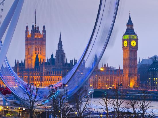 Uk England London London Eye Houses Of Parliament And Big Ben Photographic Print Alan Copson Art Com