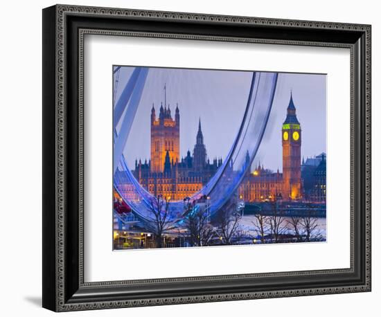 UK, England, London, London Eye, Houses of Parliament and Big Ben-Alan Copson-Framed Photographic Print